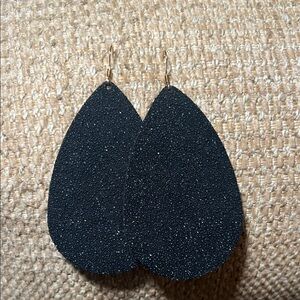 Sparkling Black Teardrop Earrings